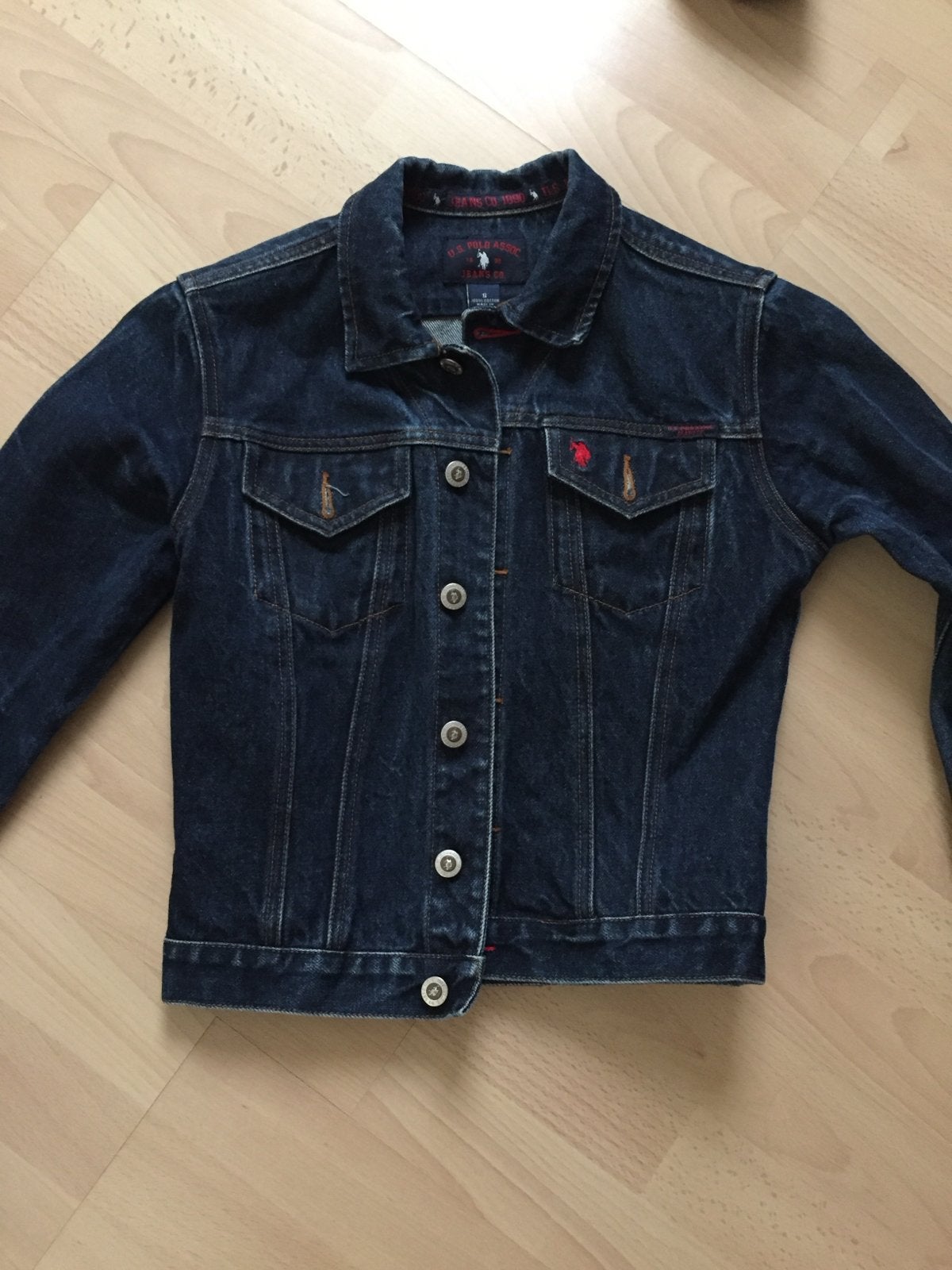 U.S. Polo Assn. spijkerjack met Amerikaanse vlag, Ophalen of Verzenden, Nieuw, Maat 36 (S), Blauw