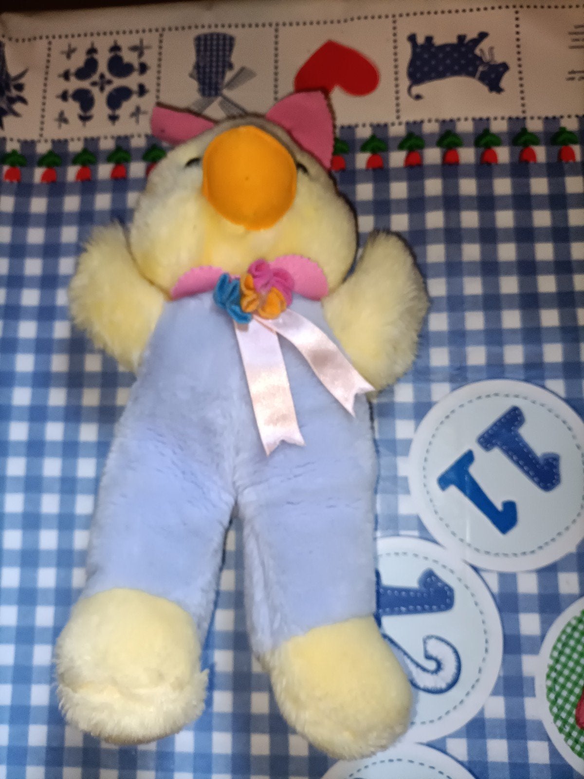 Vintage eend knuffel MTY International Colorful Duck, Kinderen en Baby's, Ophalen of Verzenden, Zo goed als nieuw