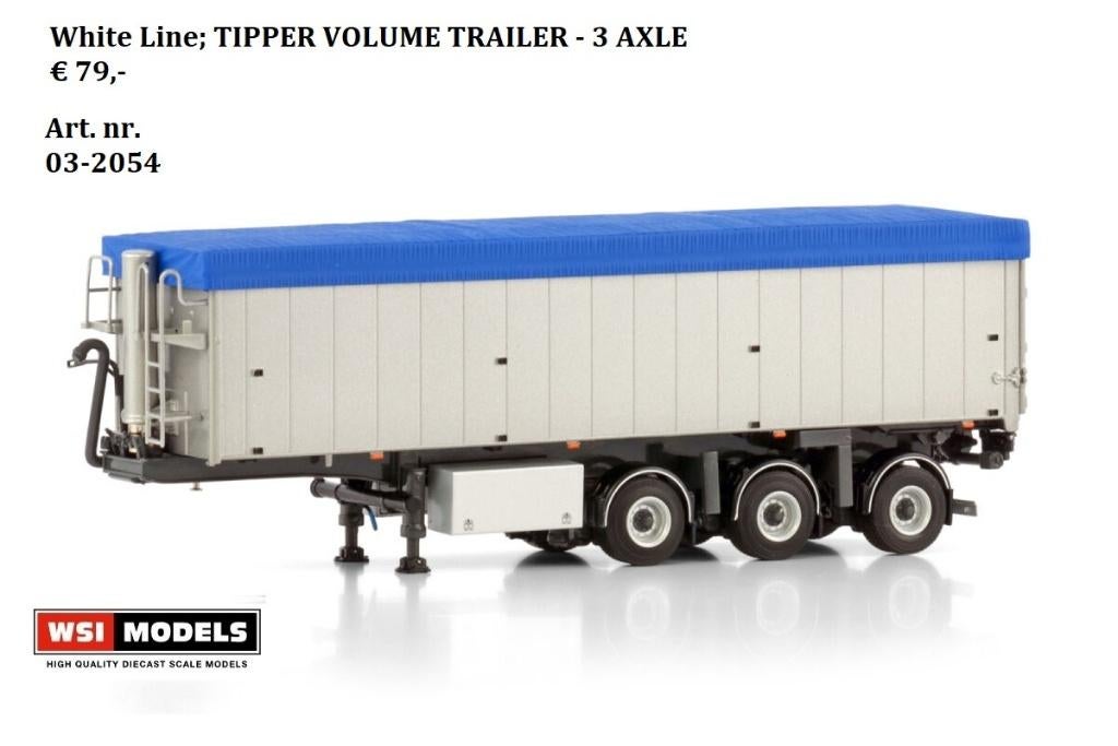 WSI Models  tipper volume trailer 3 axle, Ophalen of Verzenden, Nieuw, Bus of Vrachtwagen, Wsi