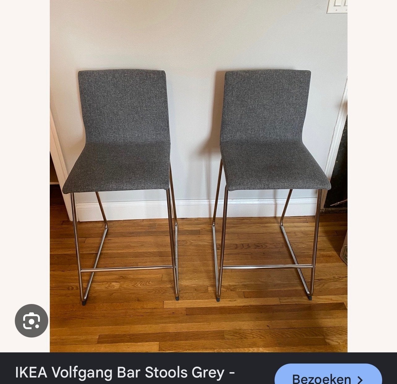 2x IKEA Volfgang Barstoel Antraciet - Nieuw in doos, Ophalen, 60 tot 90 cm, Nieuw, Metaal