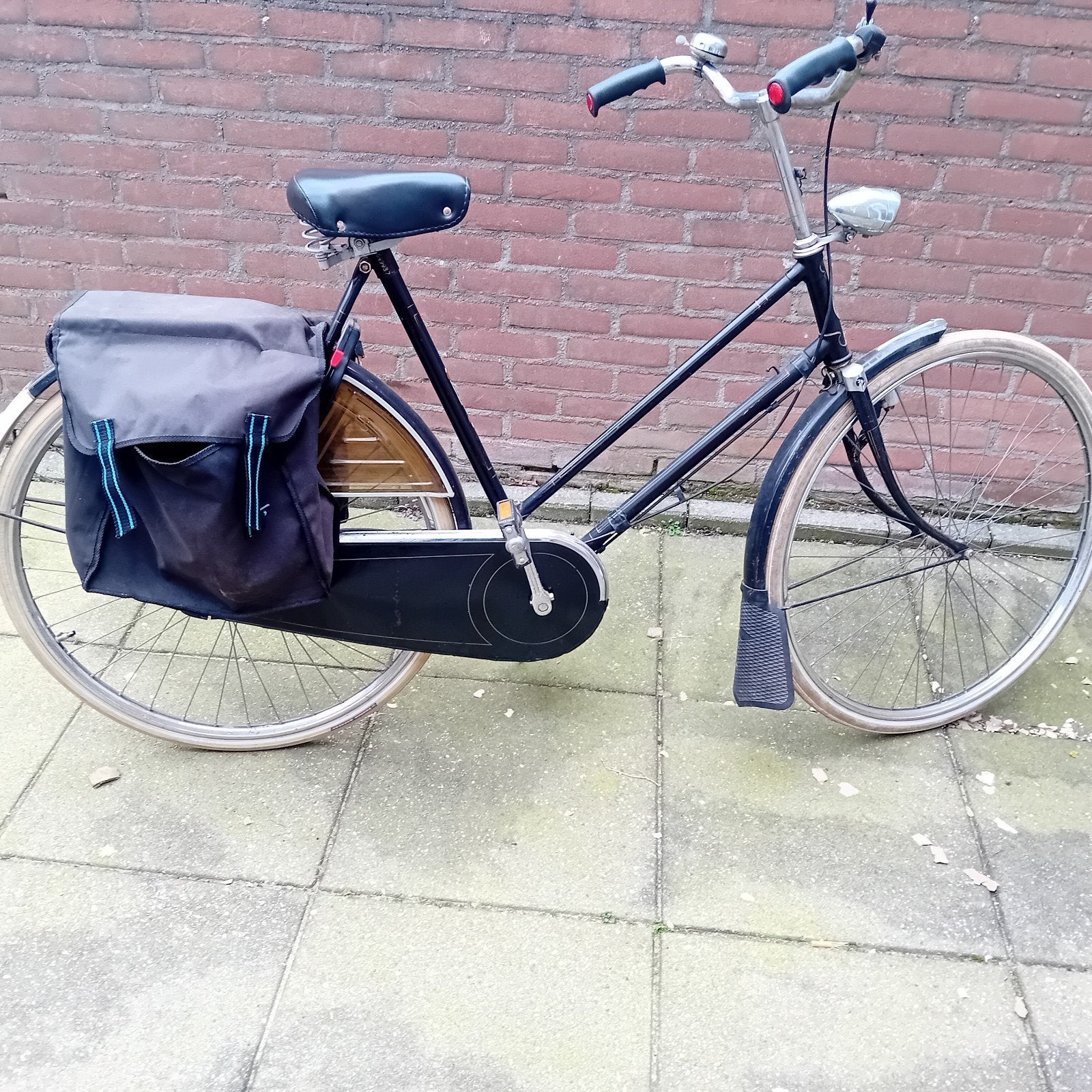 Gazelle omafiets, zwart, met fietstassen, Ophalen of Verzenden, Gebruikt, Gazelle