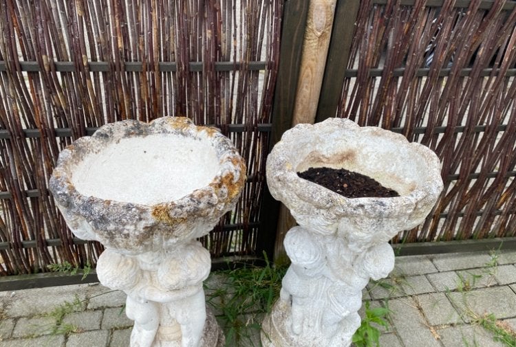 Set betonnen staande tuinvaas bloembak, Ophalen