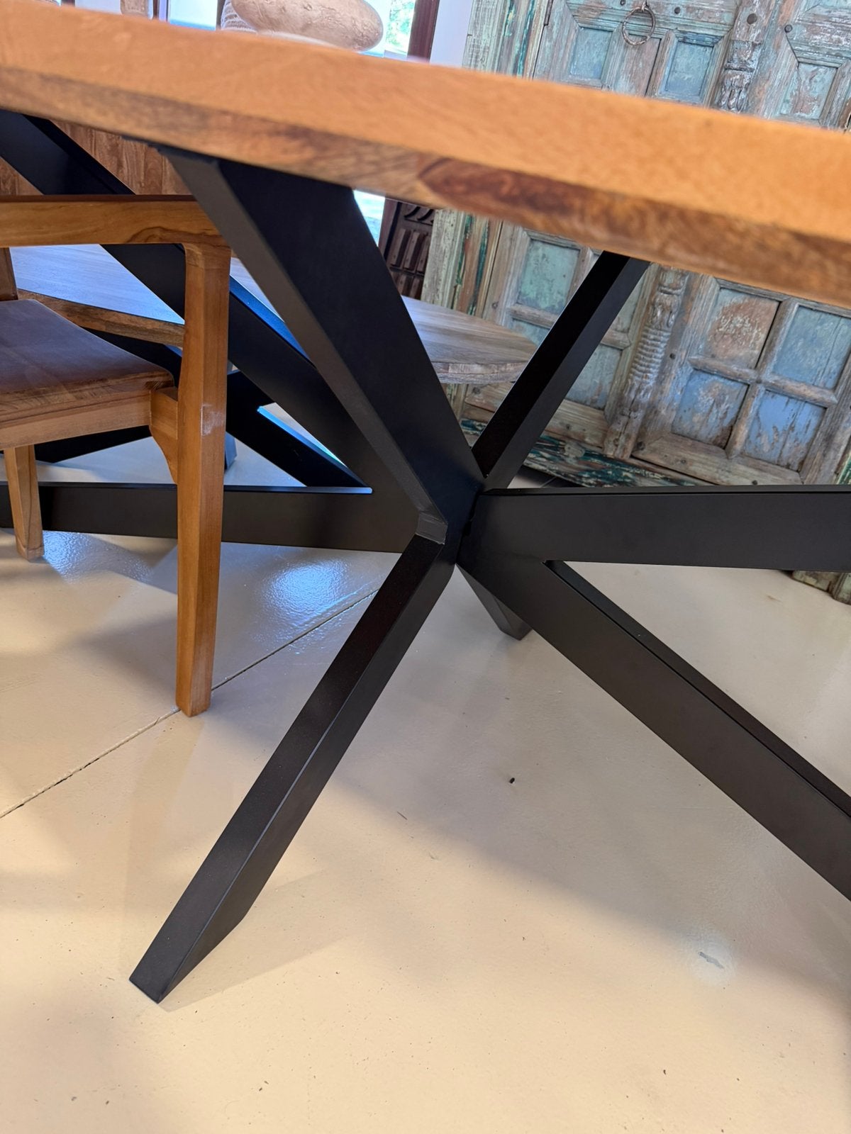 Magazijn leegverkoop grote eettafel mangohout matrix zwart, Hout, Nieuw, Ophalen of Verzenden, Info@wkhome.nl