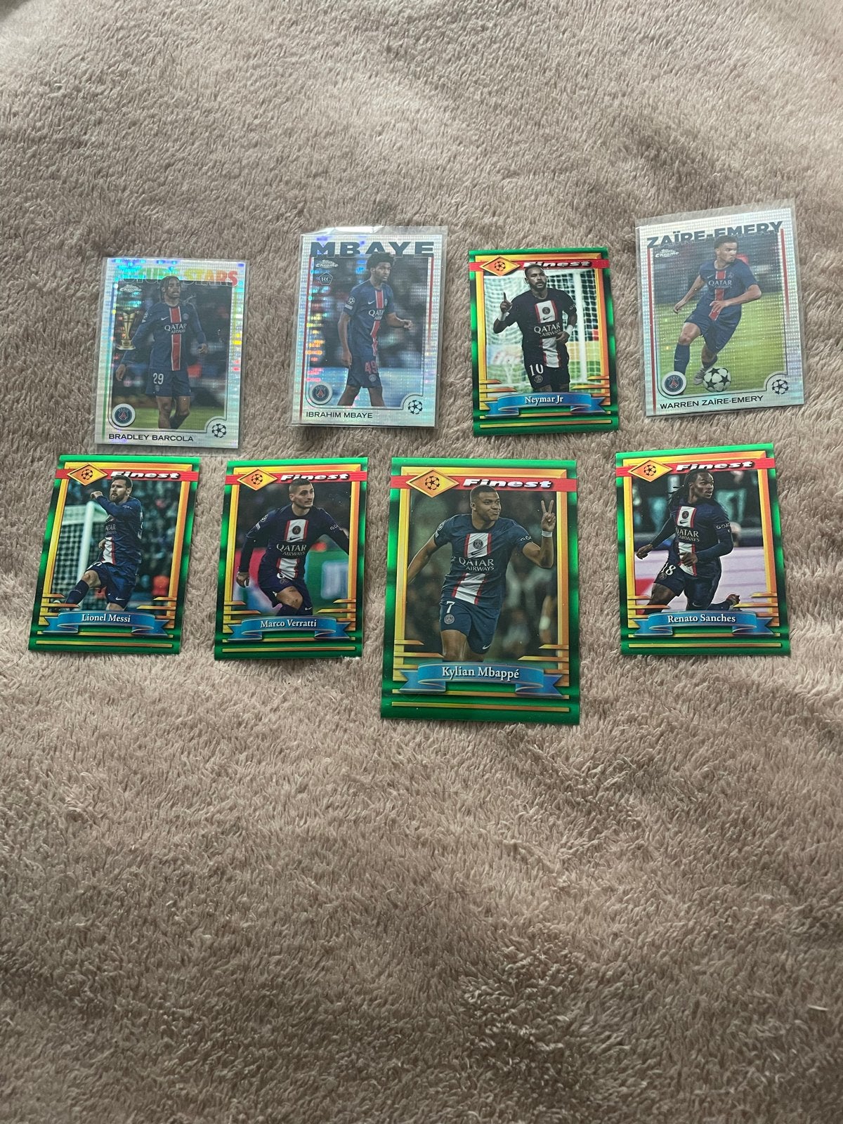 Topps Finest Voetbal Kaarten PSG Messi Mbappé Neymar, Ophalen of Verzenden, Zo goed als nieuw, Buitenlandse clubs, Spelerskaart