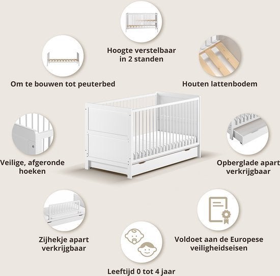 Meegroei kinderbed, 70 tot 85 cm, 140 tot 160 cm, Zo goed als nieuw, Ophalen