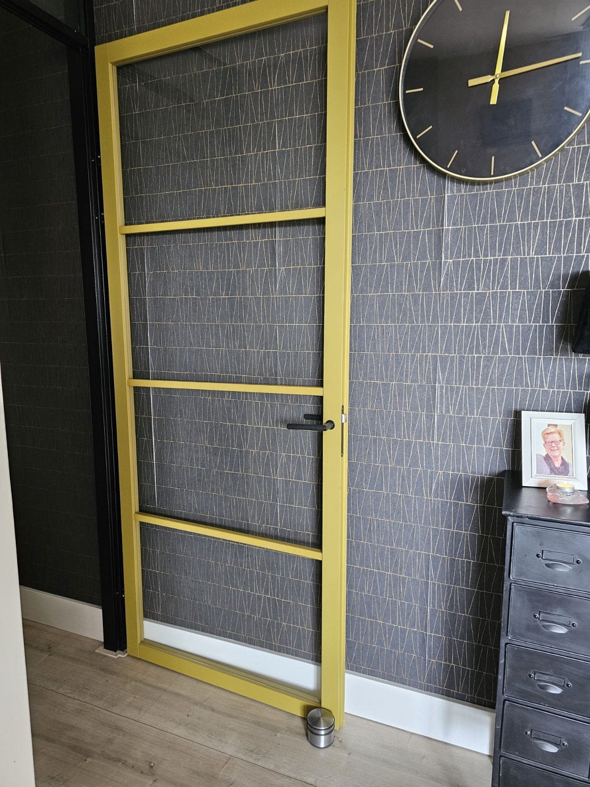 Rechtsdraaiende opdek binnendeur met glas, Ophalen, 80 tot 100 cm, 215 cm of meer, Binnendeur