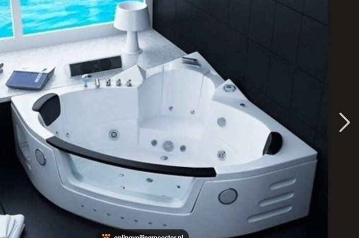 Nieuwe splitter luxe hoekbubbelbad met jets en hoofdsteunen, Ophalen, Nieuw, Vast, Inbouw