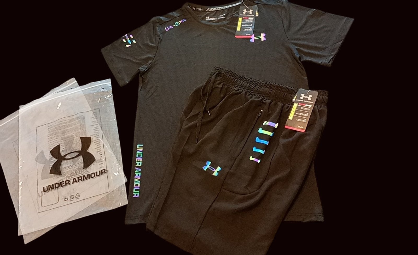 Under armour set Zwart, Maat 52/54 (L), Zwart, Ophalen of Verzenden, Zo goed als nieuw