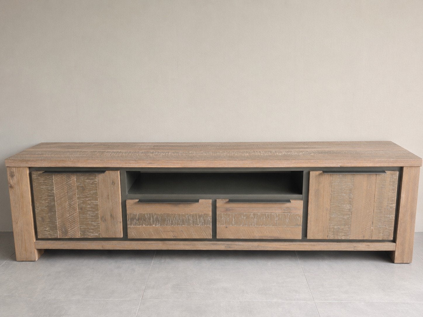tv kast acacia, Ophalen, Zo goed als nieuw, 200 cm of meer, Minder dan 100 cm