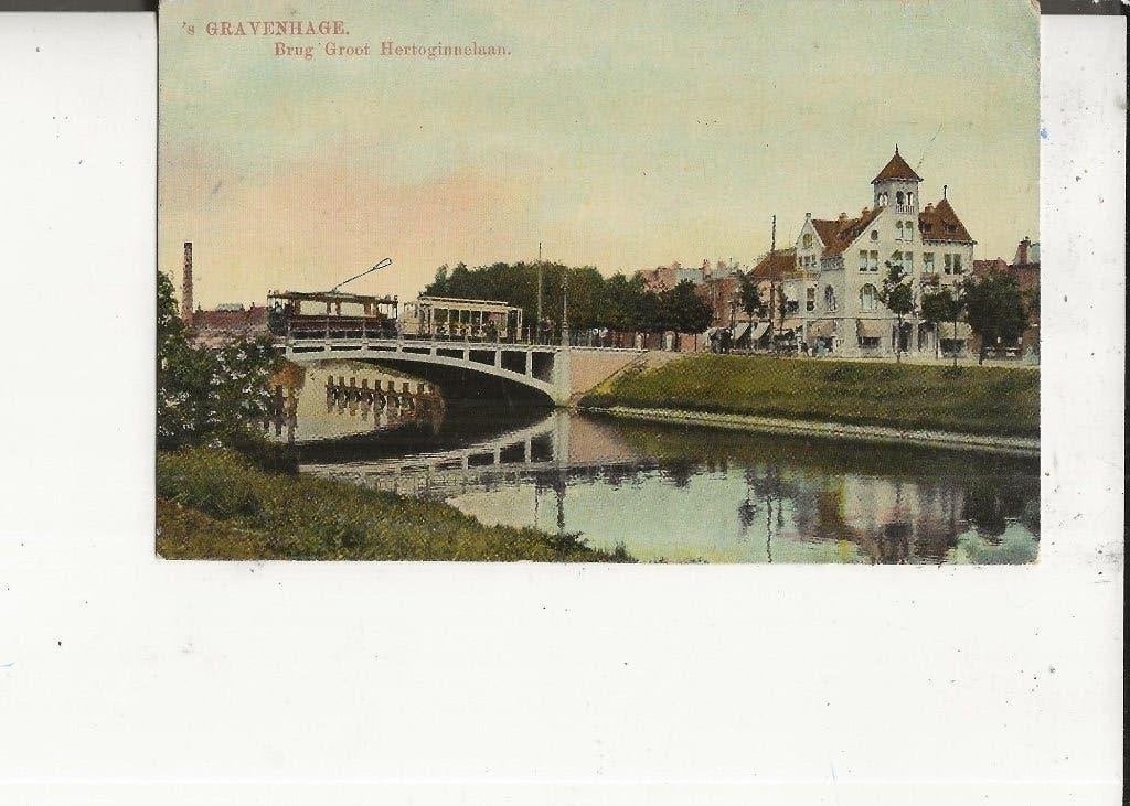 Den Haag Groot Hertoginnelaan Brug met tram 31 dec 1910, Verzamelen, Ophalen of Verzenden, Voor 1920, Gelopen, Zuid-Holland
