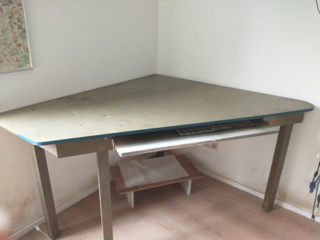 Houten hoekbureau / computertafel, Ophalen, Gebruikt, Hout, Hoekbureau