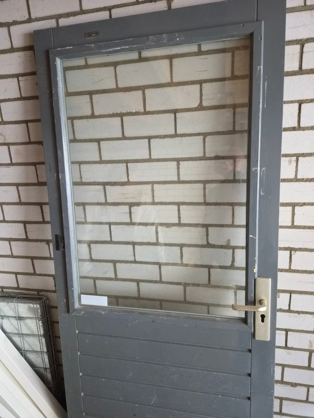 buitendeur met kattenluik gat, Ophalen, Gebruikt, Buitendeur, 200 tot 215 cm