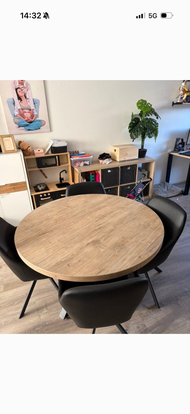 Mooie eettafel 120, Huis en Inrichting, Tafels | Eettafels, Ophalen, 100 tot 150 cm, Rond, Zo goed als nieuw