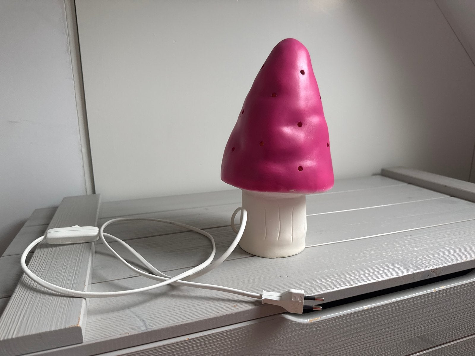 Leuke rode paddenstoel nachtlampje, Gebruikt, Kunststof, Overige fittingen, Rood