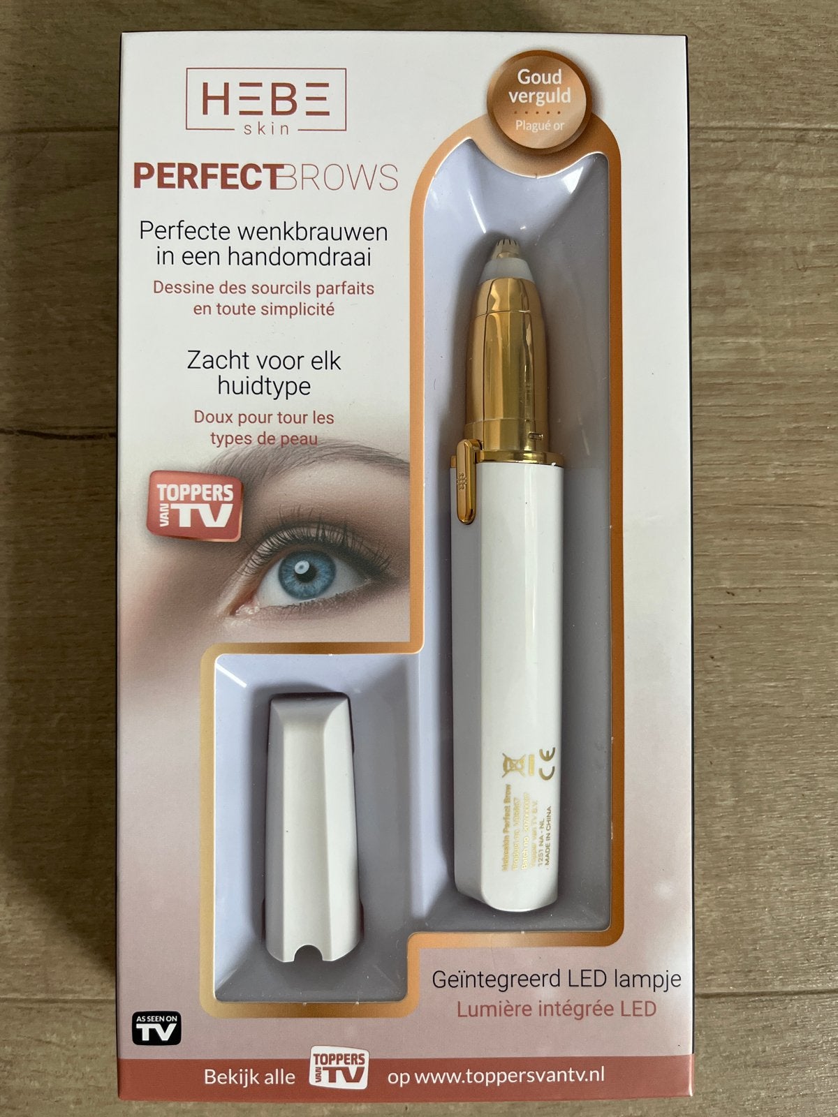 HEBE PerfectBrows Wenkbrauwtrimmer - Goud Verguld, Ophalen of Verzenden, Nieuw, Scheren en Epileren
