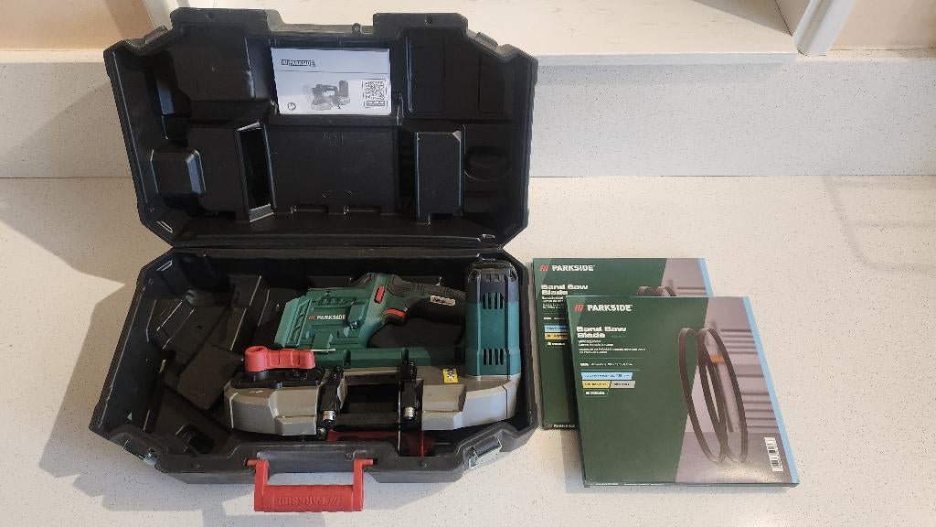 Parkside accu bandzaagmachine, Doe-het-zelf en Verbouw, Gereedschap | Zaagmachines, 70 mm of meer, Ophalen of Verzenden, Zo goed als nieuw