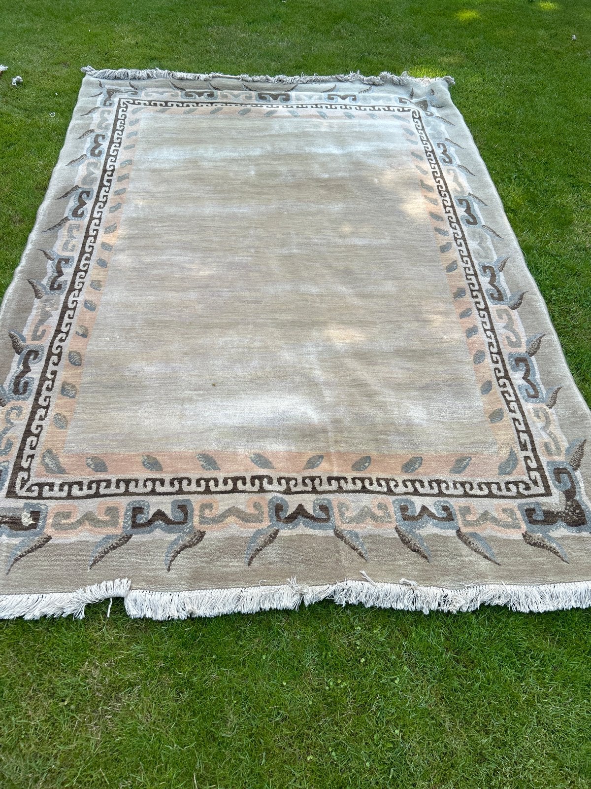 Louis de Poortere Barkha (Tibet) vloerkleed 200x297cm, Huis en Inrichting, Ophalen, Gebruikt, Beige, 200 cm of meer