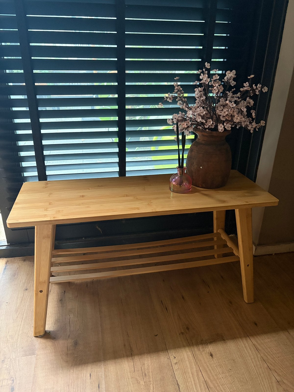 Houten bankje, Huis en Inrichting, Ophalen, 50 tot 100 cm, Zo goed als nieuw, Japandi landelijk