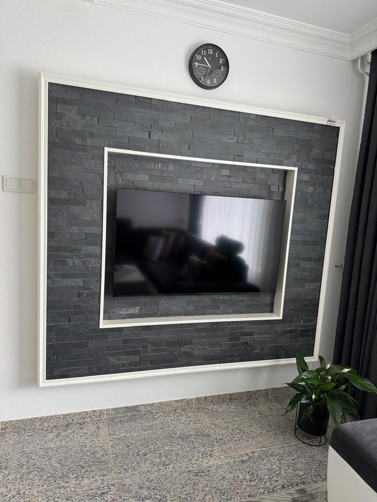 Wanddecoratie achter tv - MOET ZO SNEL MOGELIJK WEG, Ophalen, Gebruikt, Zwart, Steen/keramiek