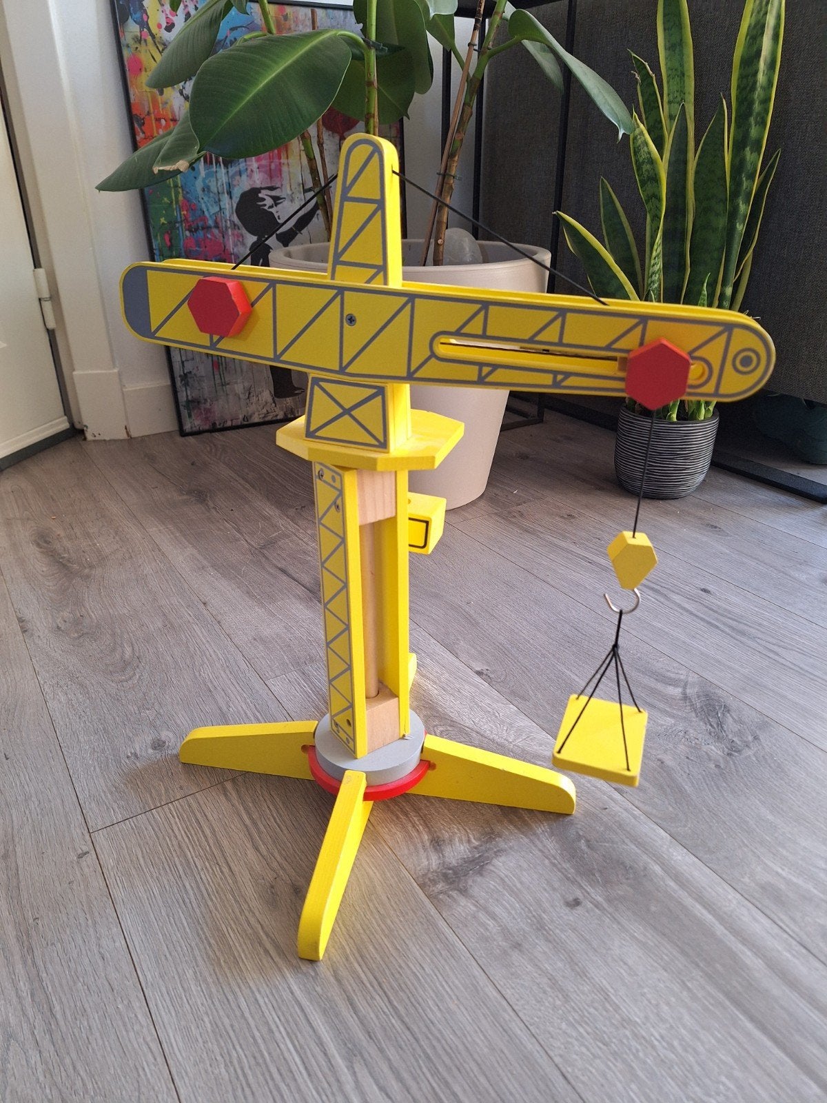 houten hijskraan, Ophalen, Gebruikt