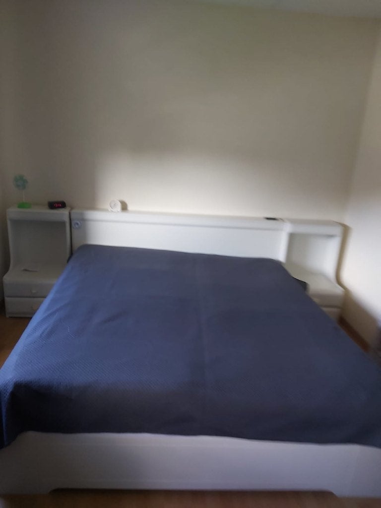 Bed, Huis en Inrichting, Ophalen, Gebruikt, Wit, Tweepersoons