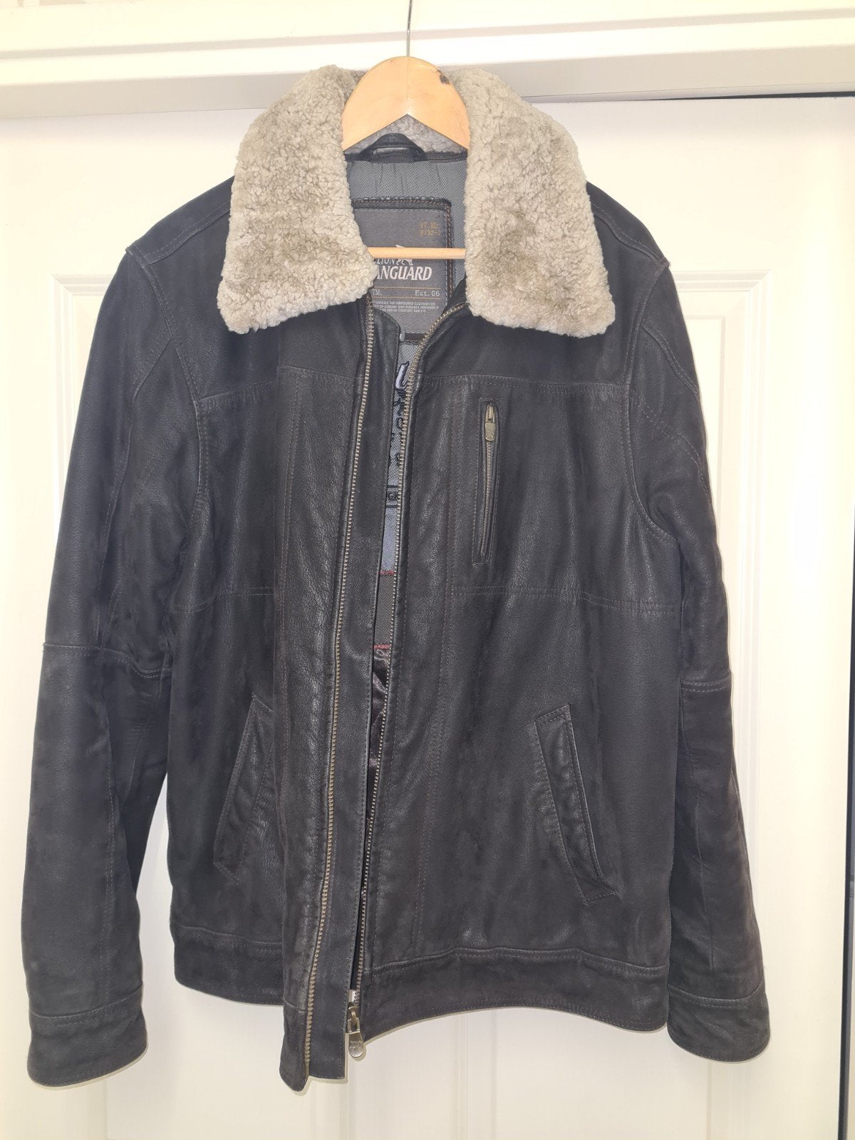 Vanguard leren jas xl, Ophalen of Verzenden, Zo goed als nieuw, Maat 56/58 (XL), Zwart