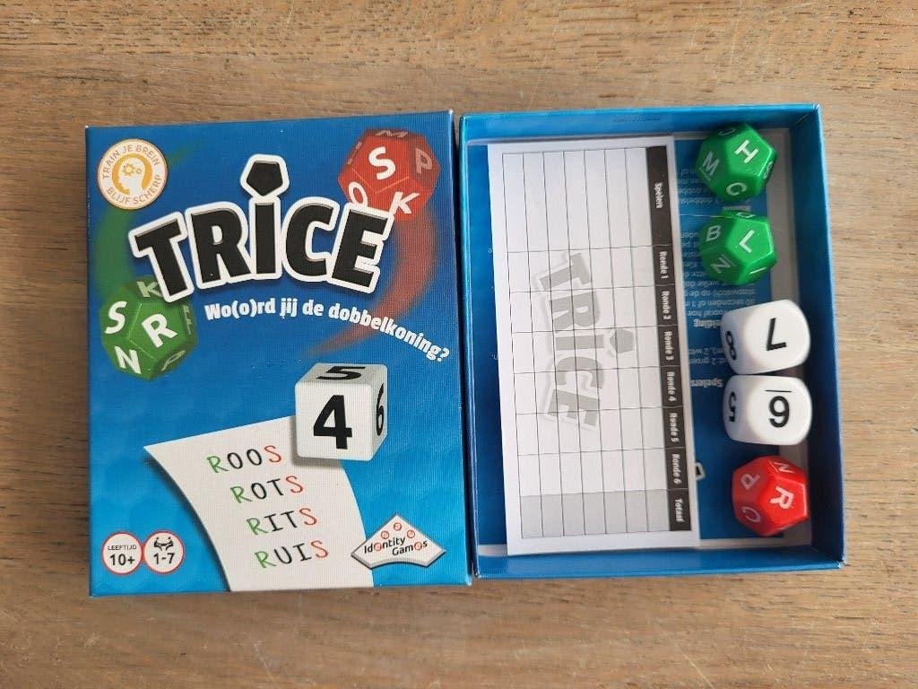 Trice dobbelspel - Wo(o)rd jij de dobbelkoning?, Een of twee spelers, Ophalen of Verzenden, Zo goed als nieuw, Identity Games