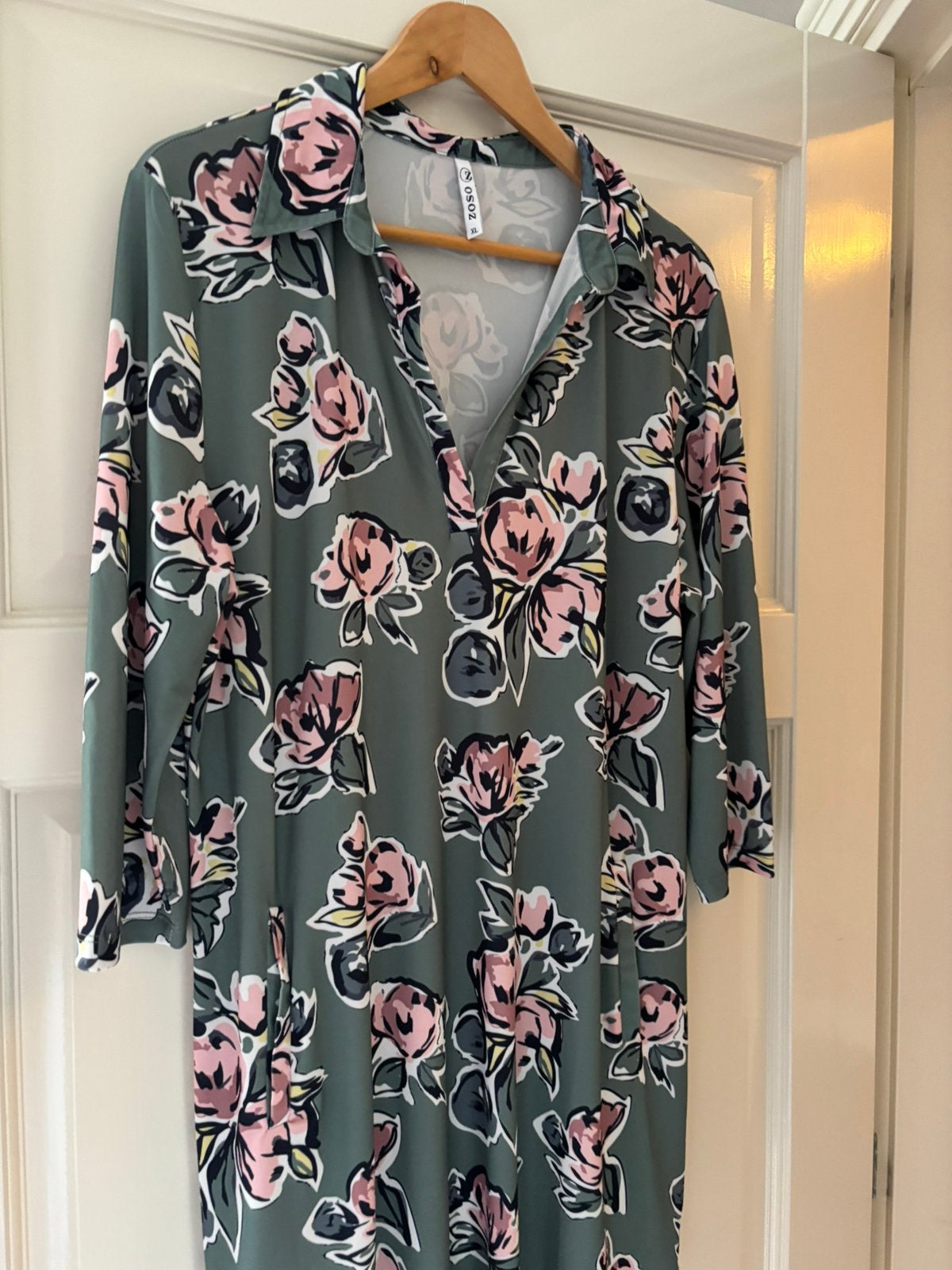 Zoso jurkje travelstof … gebloemd, Zwart, Maat 46/48 (XL) of groter, Ophalen of Verzenden, Zo goed als nieuw