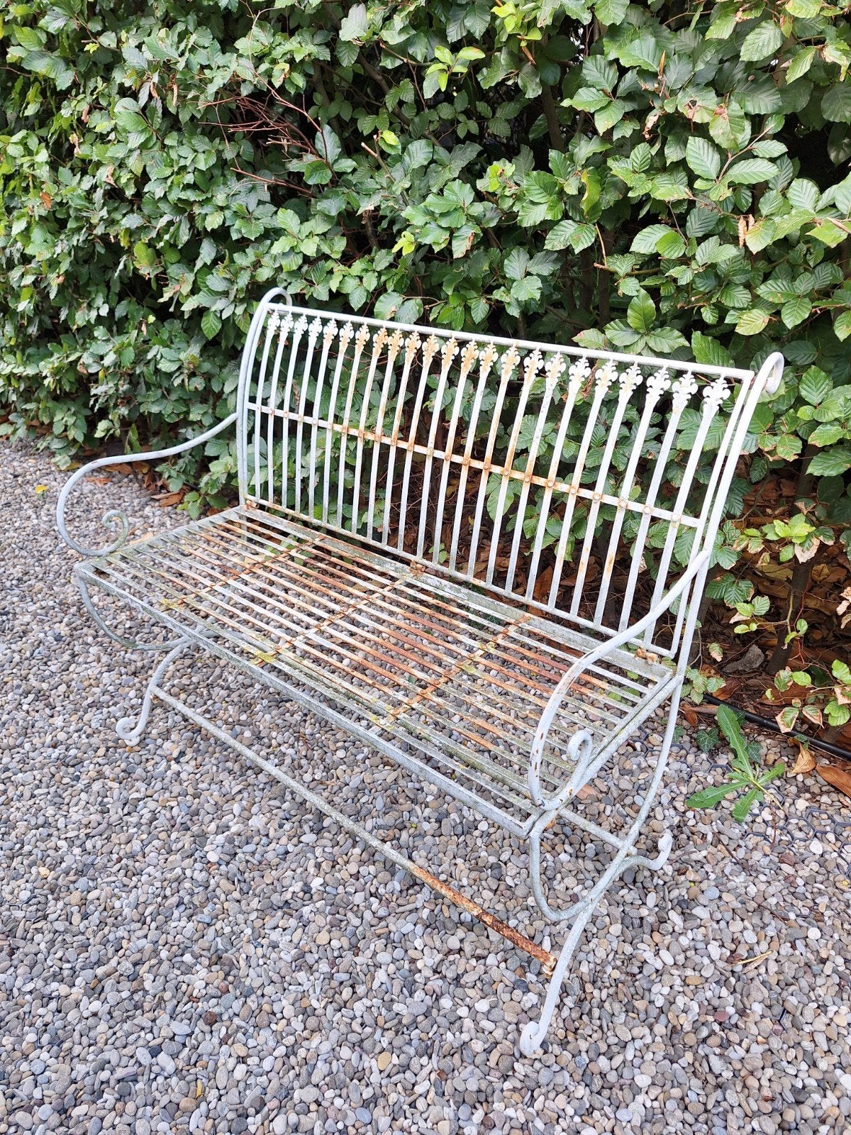 Ijzeren tuinbank tuindecoratie brocante, Ophalen, Gebruikt, Metaal
