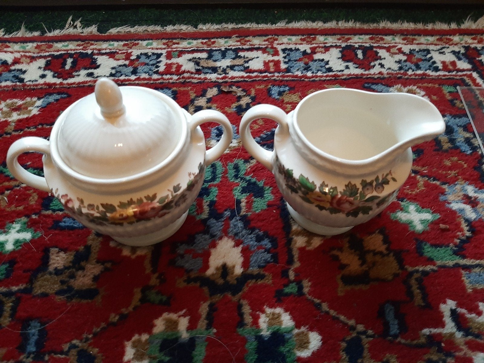 Wedgwood "Conway" Suikerpot & Melkkan - Vintage Porselein, Ophalen of Verzenden