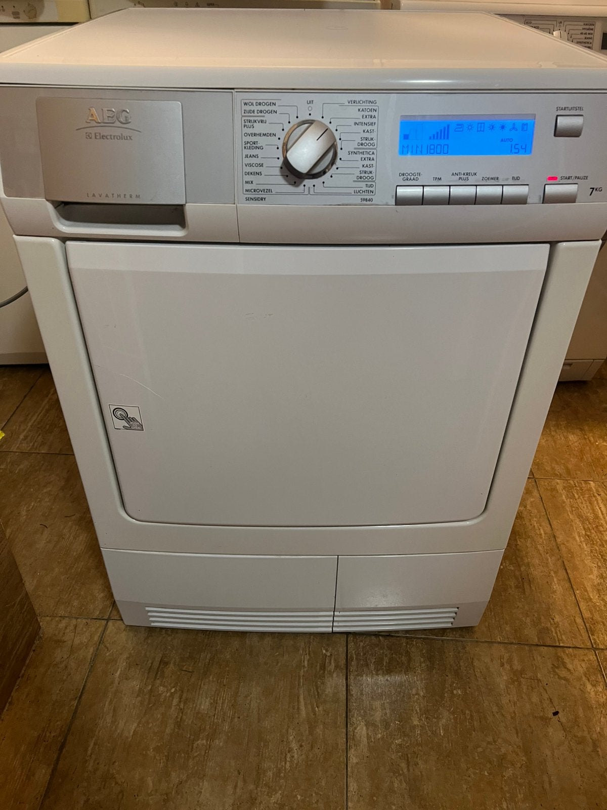 AEG Warmtepompdroger 7 kg, Witgoed en Apparatuur, Ophalen, 6 tot 8 kg, Zo goed als nieuw, 85 tot 90 cm