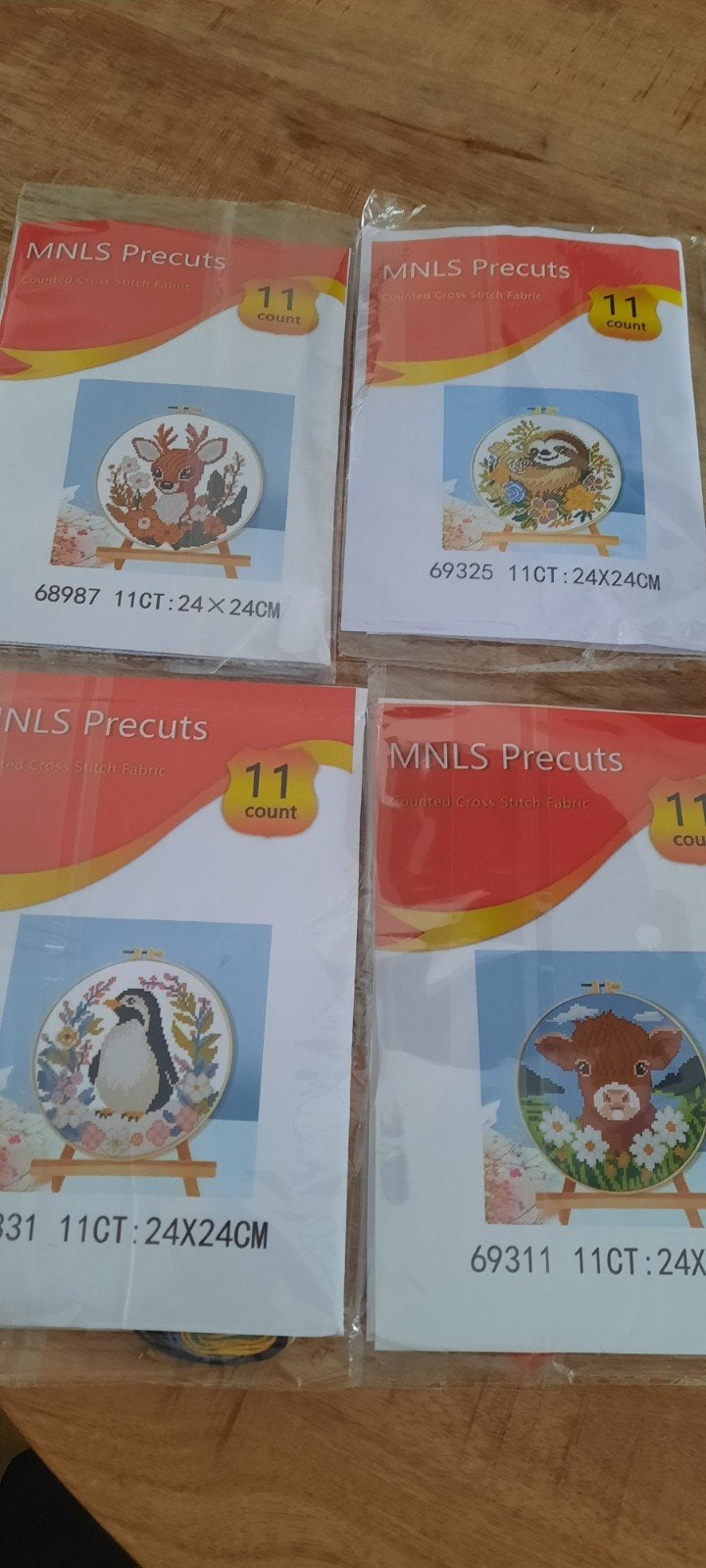 borduurpakket met 4 dierenpatronen, Hobby en Vrije tijd, Borduren en Borduurmachines, Ophalen of Verzenden, Nieuw, Borduurpakket