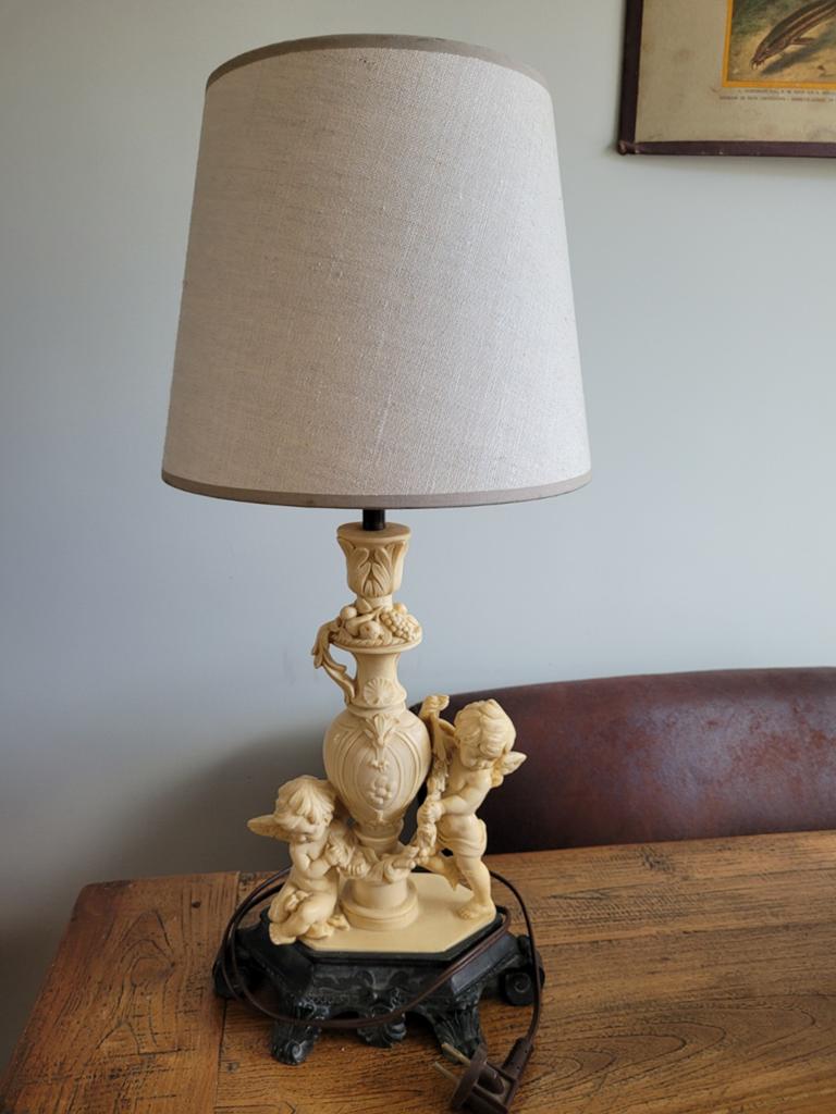 Vintage M. Santini Engelen Lamp - Klassieke Tafellamp, Ophalen of Verzenden