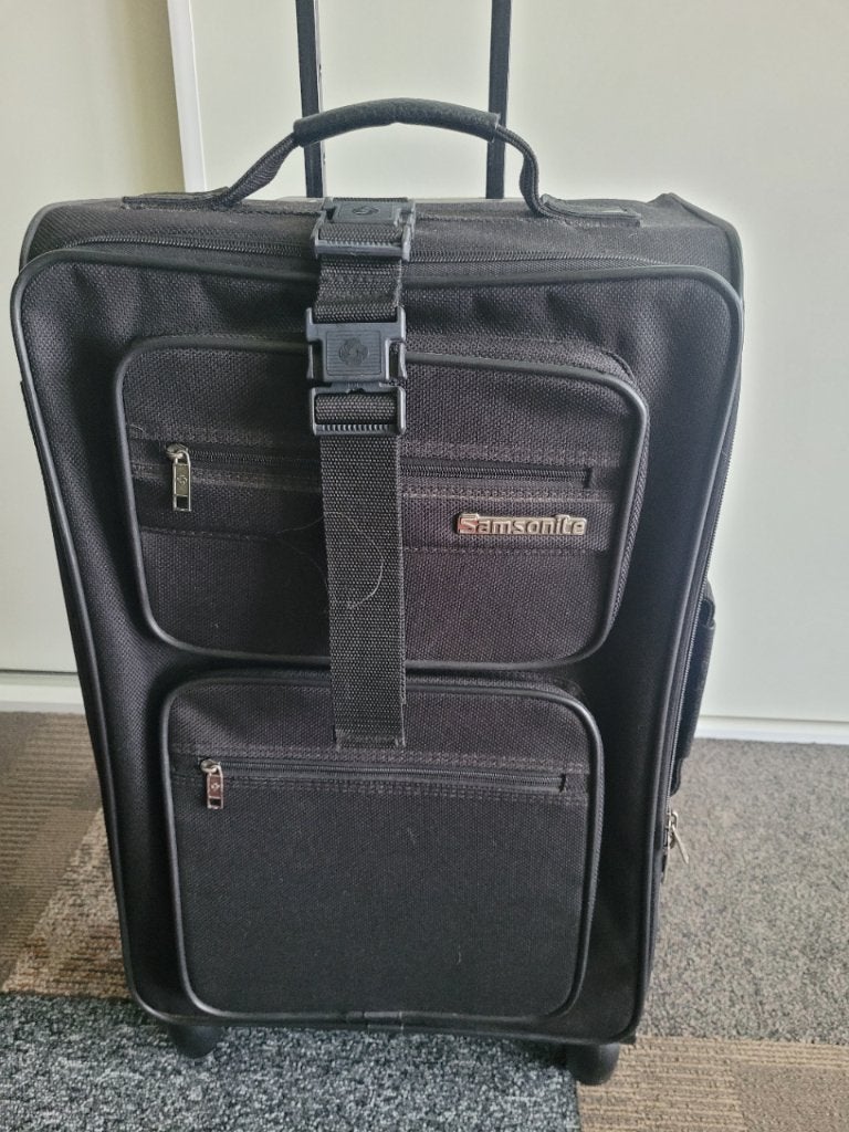 Samsonite trolly/koffer 4 wielen 58/35/25, Wieltjes, Gebruikt, 50 tot 60 cm, Ophalen of Verzenden