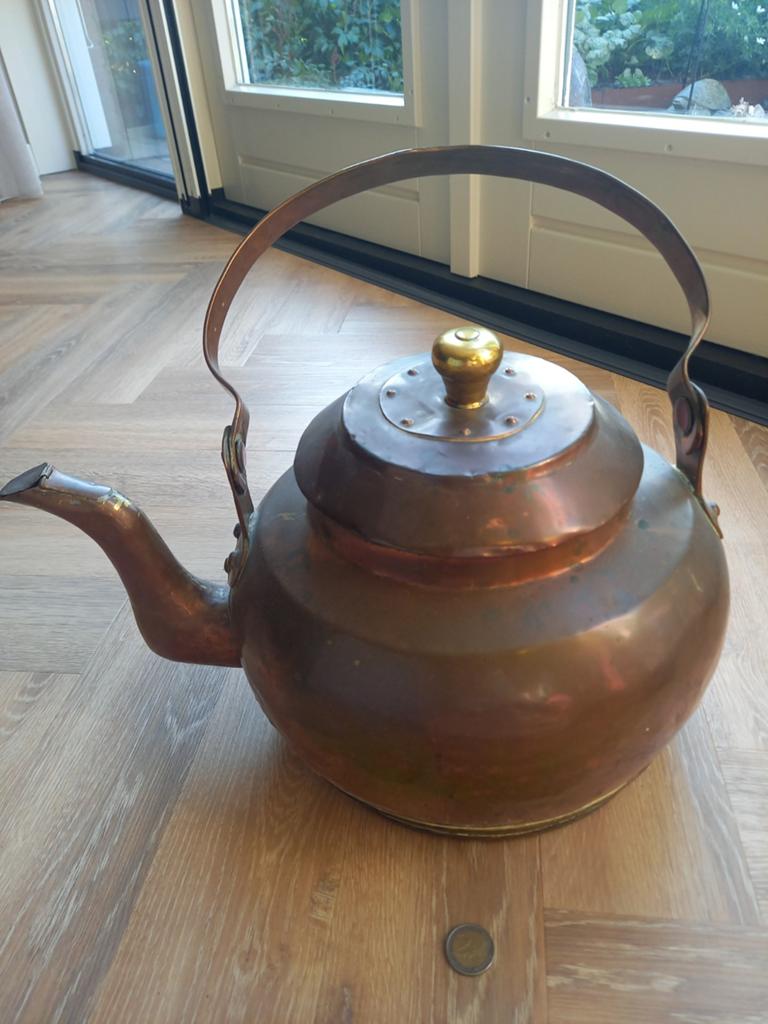 Grote antieke koperen appelketel, eind 19e eeuw, Antiek en Kunst, Ophalen of Verzenden