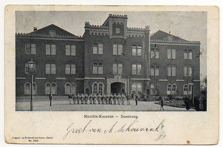 Doesburg Maurits Kazerne 1904, Ophalen of Verzenden, Voor 1920, Gelopen, Gelderland
