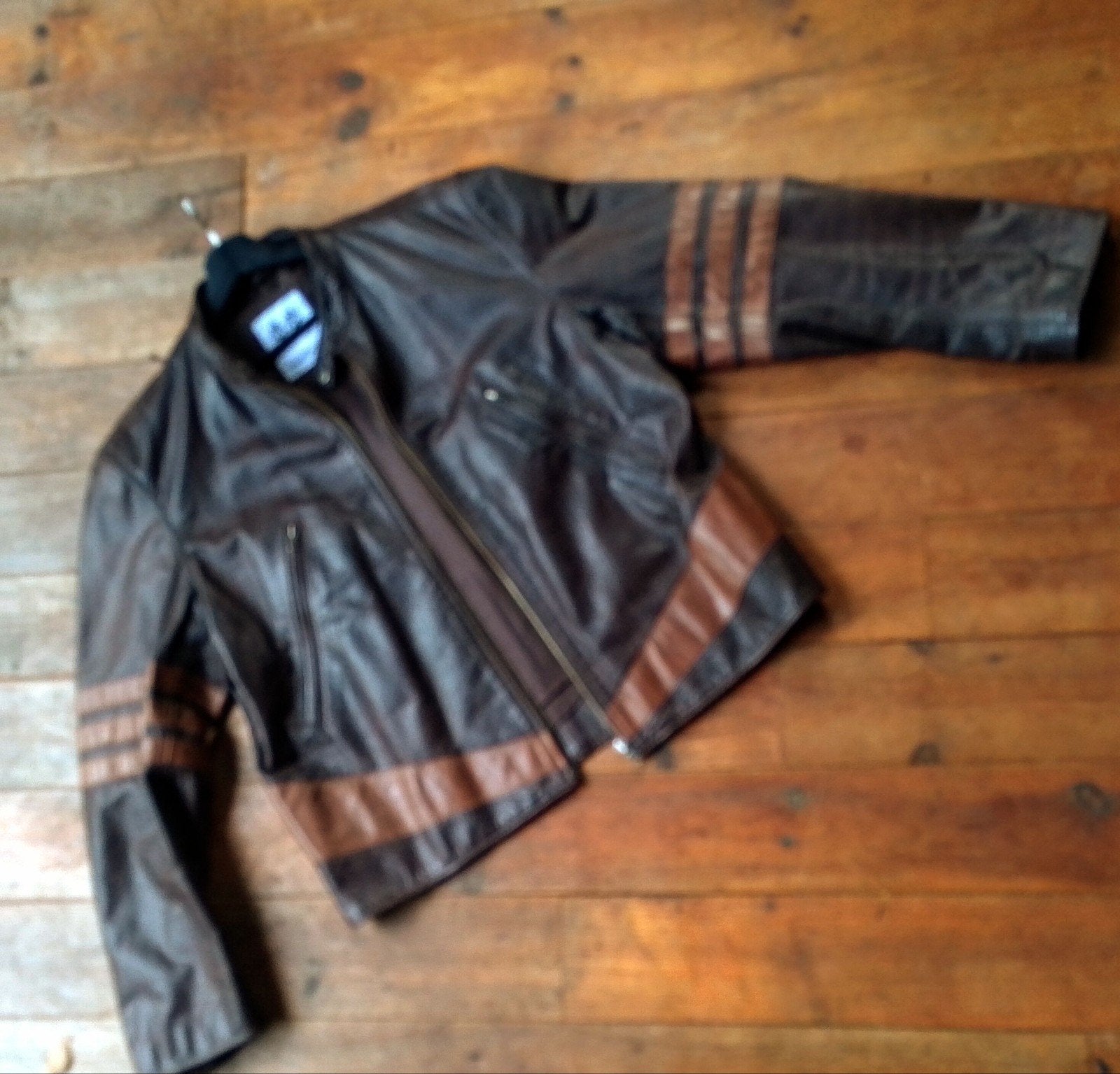 Supergaaf vintage "Wolverine" leren biker jack!, Bruin, Maat 56/58 (XL), Fasttrack, Ophalen of Verzenden