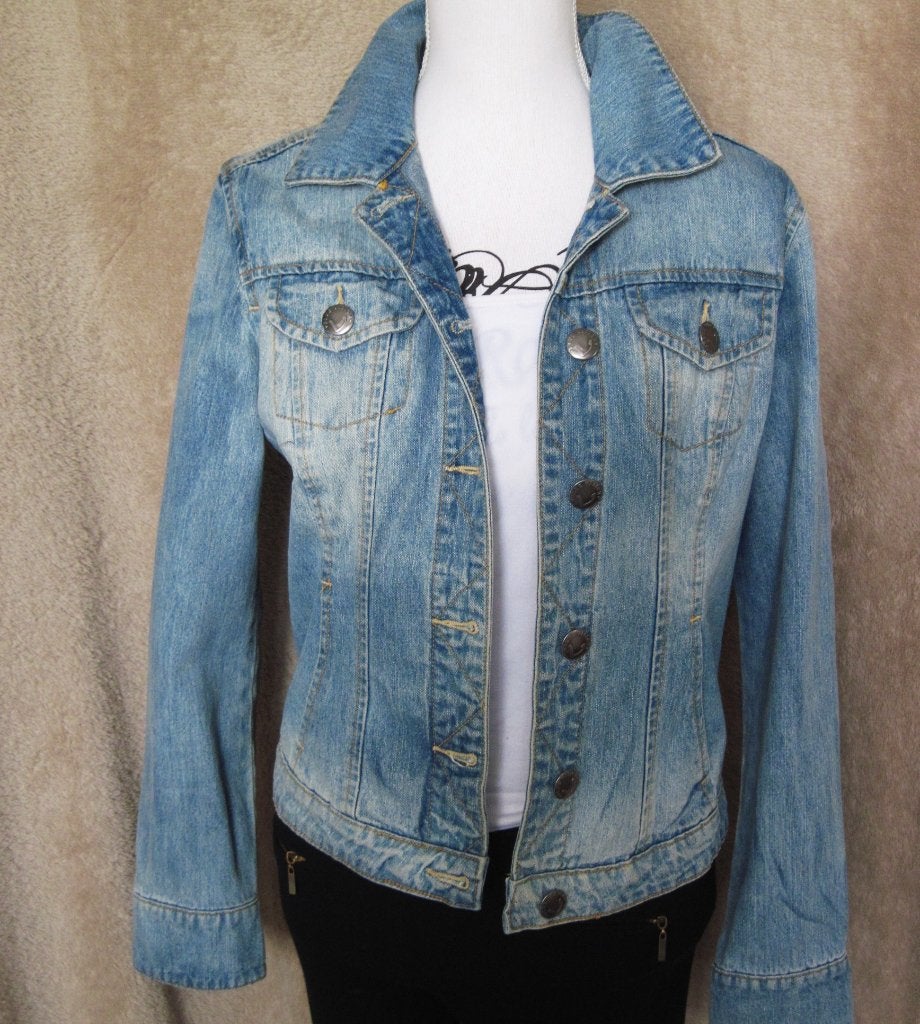 qj  DAMES JEANS JAS van BLUE VISION Maat:38, Ophalen of Verzenden, Zo goed als nieuw, Maat 38/40 (M), Blauw