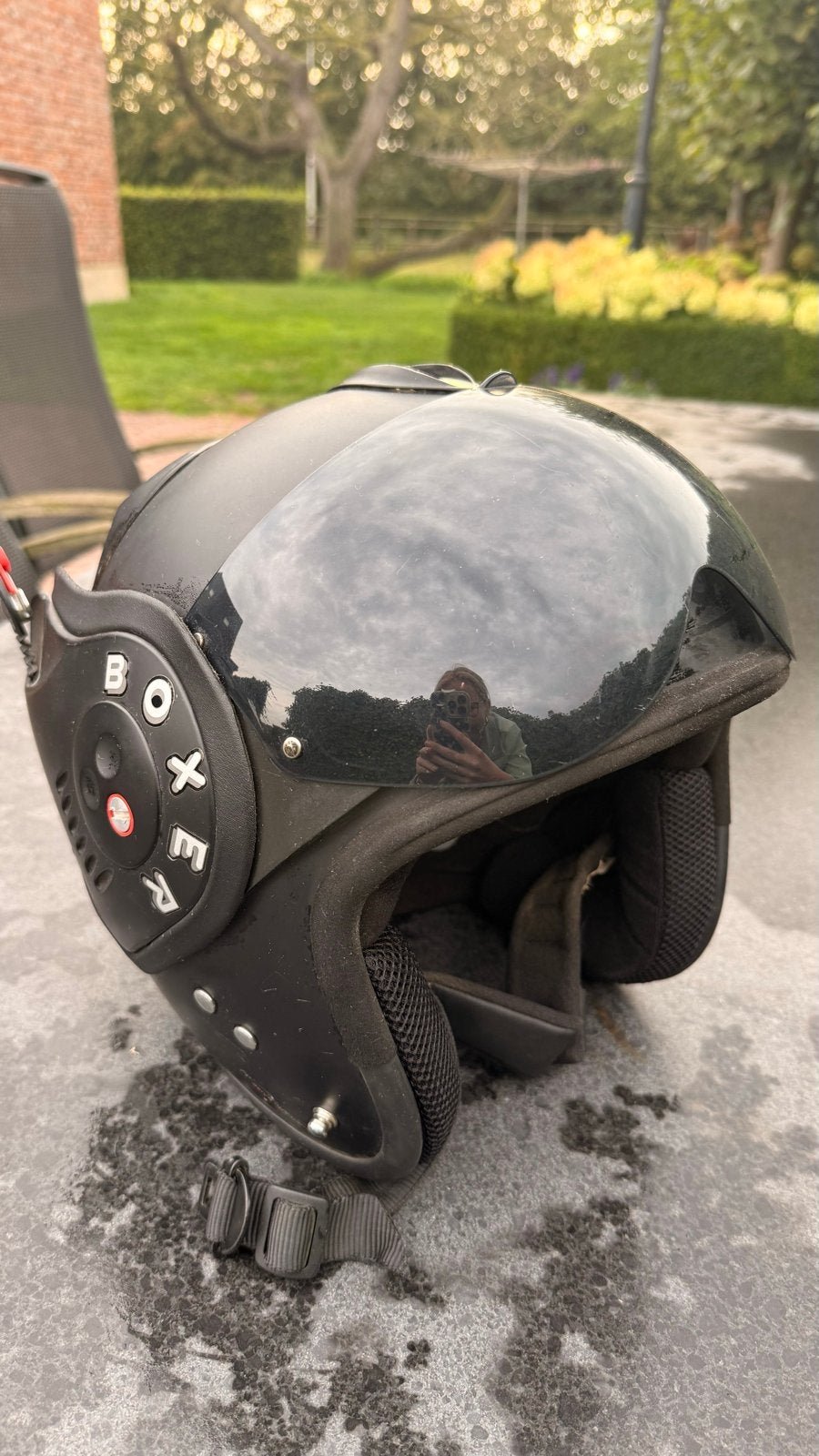 Boxer Motorhelm Zwart Maat 60-61 (Gebruikt), Overige merken, Jethelm, Ophalen of Verzenden, 3XL of groter