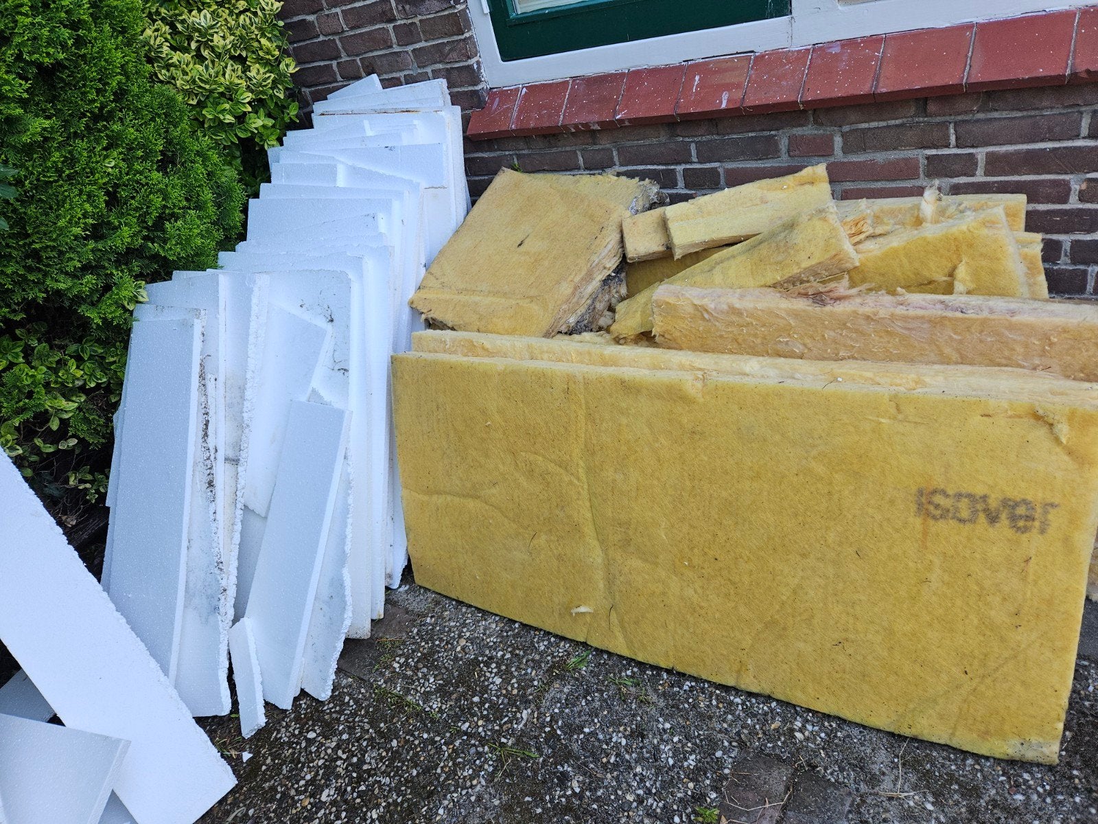 Gratis isolatiemateriaal (glaswol en piepschuim), Ophalen