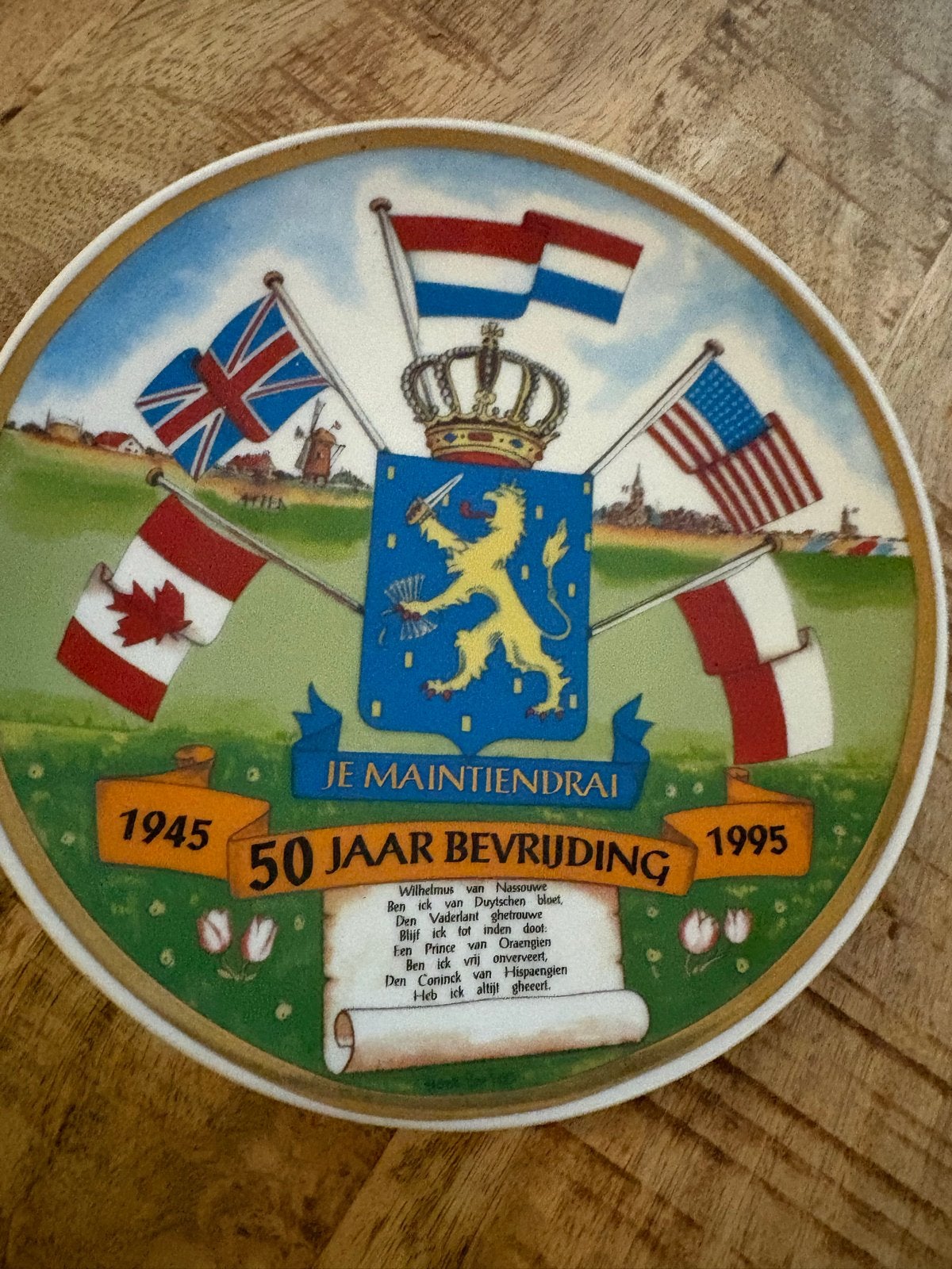 Herdenkingsbord 50 Jaar Bevrijding Nederland 1945-1995, Antiek en Kunst, Ophalen of Verzenden