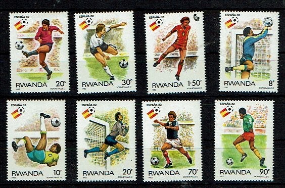 rwanda 1982 pf serie voetbal soccer sport, Ophalen of Verzenden, Postfris, Sport