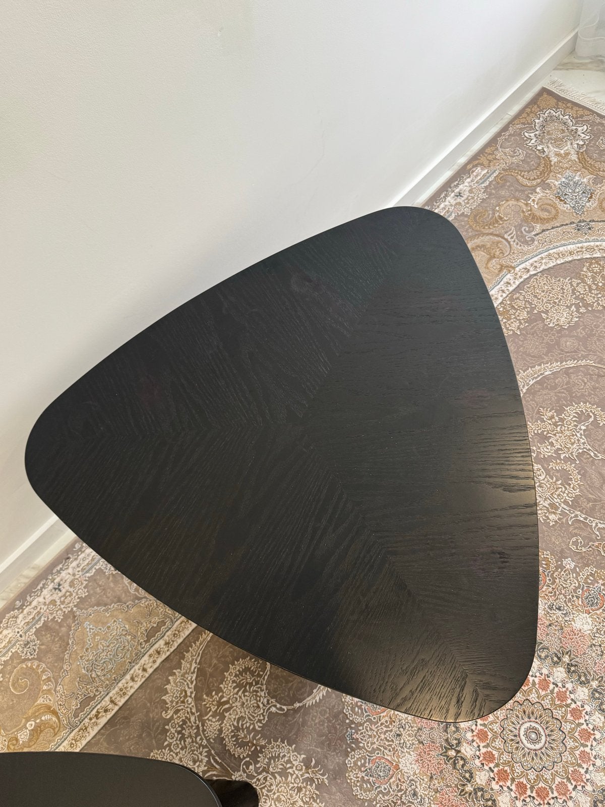 Set Salontafels zwart driehoek van Goossens Wonen, Huis en Inrichting, Tafels | Salontafels, Ophalen, Eikenhout, 50 tot 100 cm