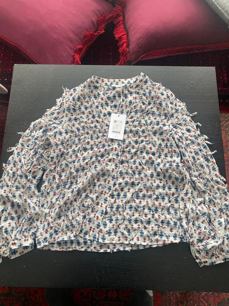 Nieuwe Cotton Club Blouse met print en franjes, Maat L, Kleding | Dames, Blouses en Tunieken, Ophalen of Verzenden, Nieuw, Maat 42/44 (L)