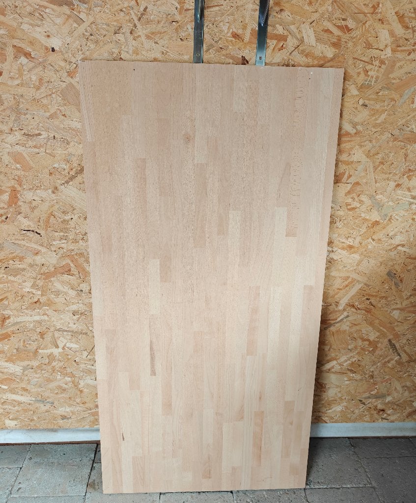 Massief beuken paneel 27mm - 160x82cm werkblad/bureau, Doe-het-zelf en Verbouw, Ophalen, 25 tot 50 mm, Zo goed als nieuw, Plank