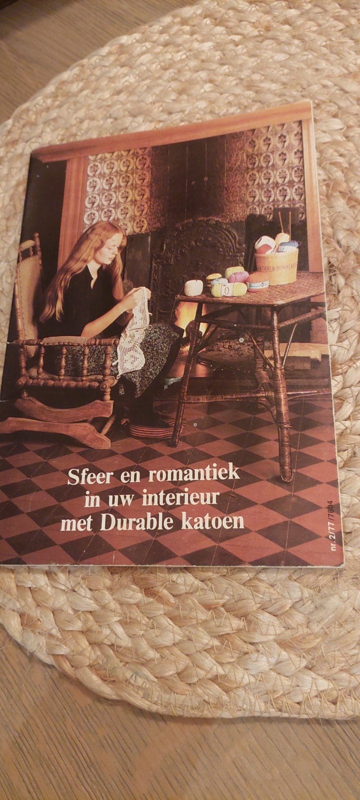 OUD DURABLE HAAK-PATROON BLAD O.A GORDIJNTJES +RANDJES HAKEN, Hobby en Vrije tijd, Breien en Haken, Ophalen of Verzenden