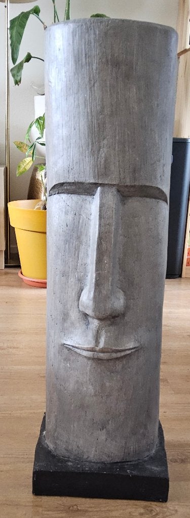 Decoratief Moai-beeld van Paaseiland – moderne uitstraling, Ophalen, 50 - 100 cm, Beeld, Grijs