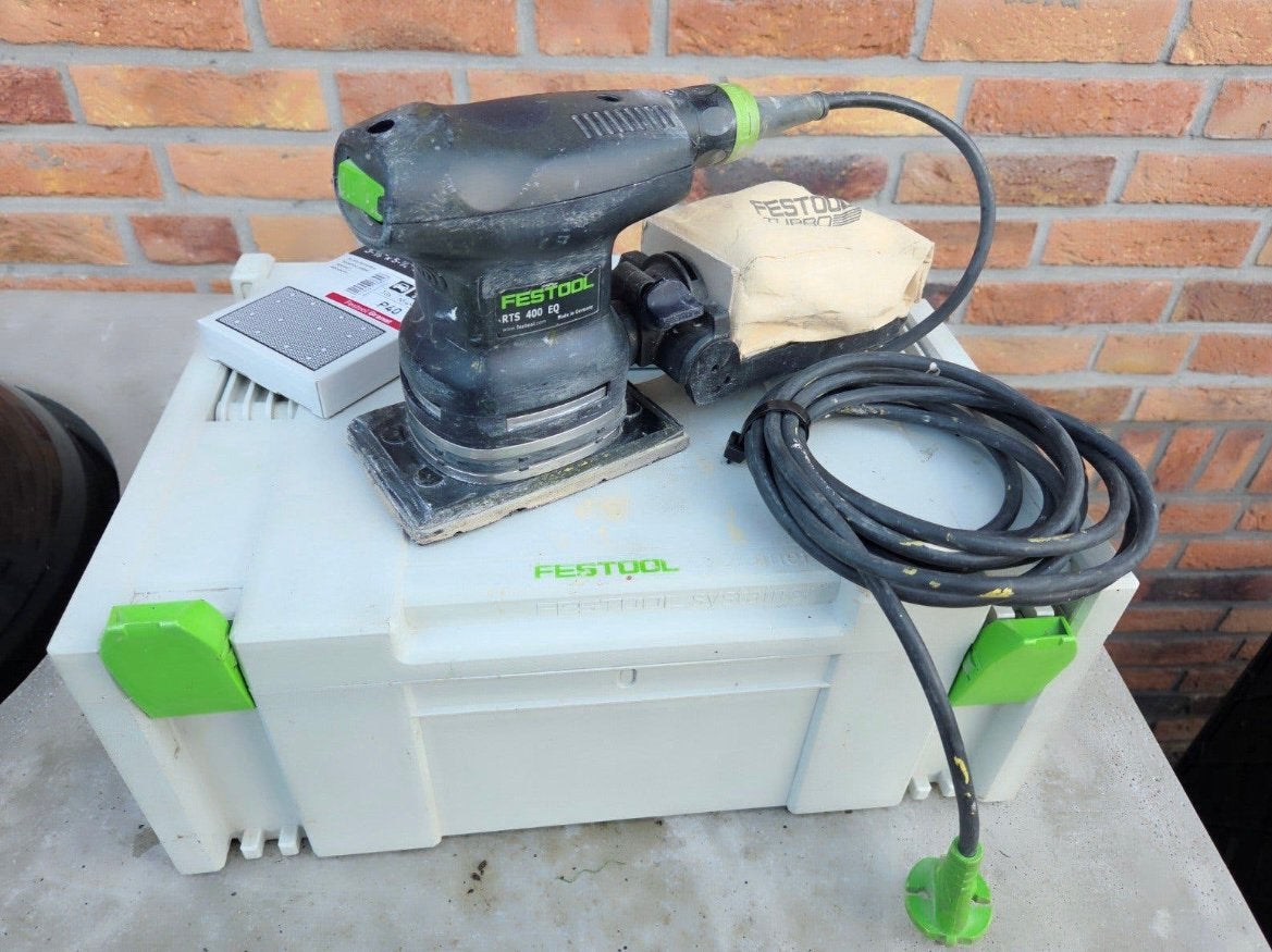 Festool RTS 400 EQ Vlakschuurmachine + Systainer, Ophalen of Verzenden, Zo goed als nieuw, 600 tot 1200 watt, Vlakschuurmachine