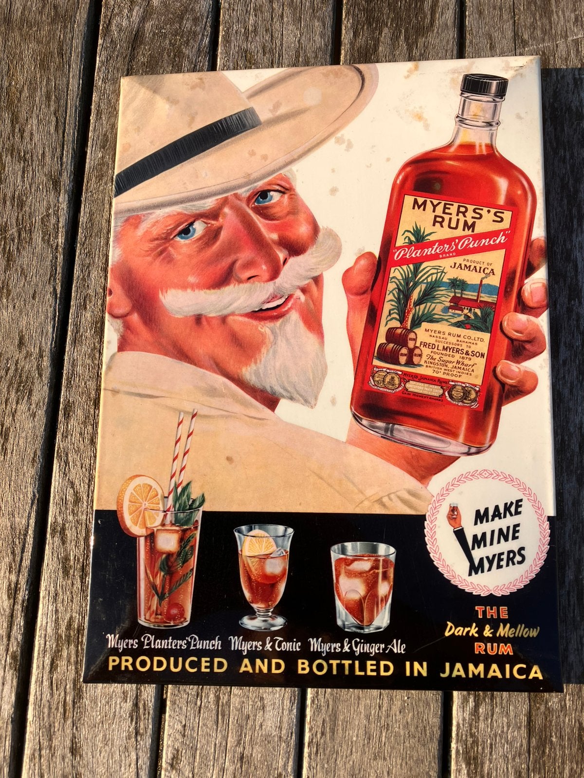 Oud reclambord rum jamaica geen emaille bord tikibar, Ophalen of Verzenden, Gebruikt, Reclamebord