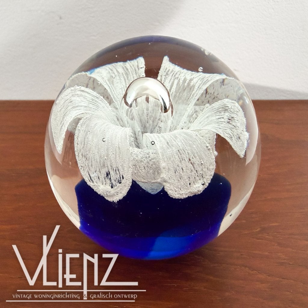 Vintage, retro presse papier, paper weight, glas bloem, Ophalen of Verzenden, Huis en Inrichting